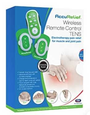AccuRelief Wireless TENS Unit with Remote Control, Electrotherapy Pain  Relief System, Carex ACRL-9001