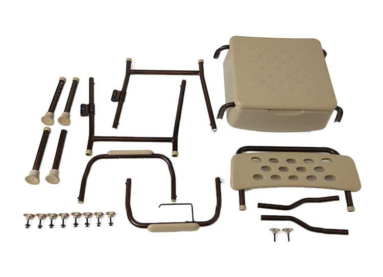 Medline Elements Bedside Commode with Microban MDS89664ELMB Vitalty