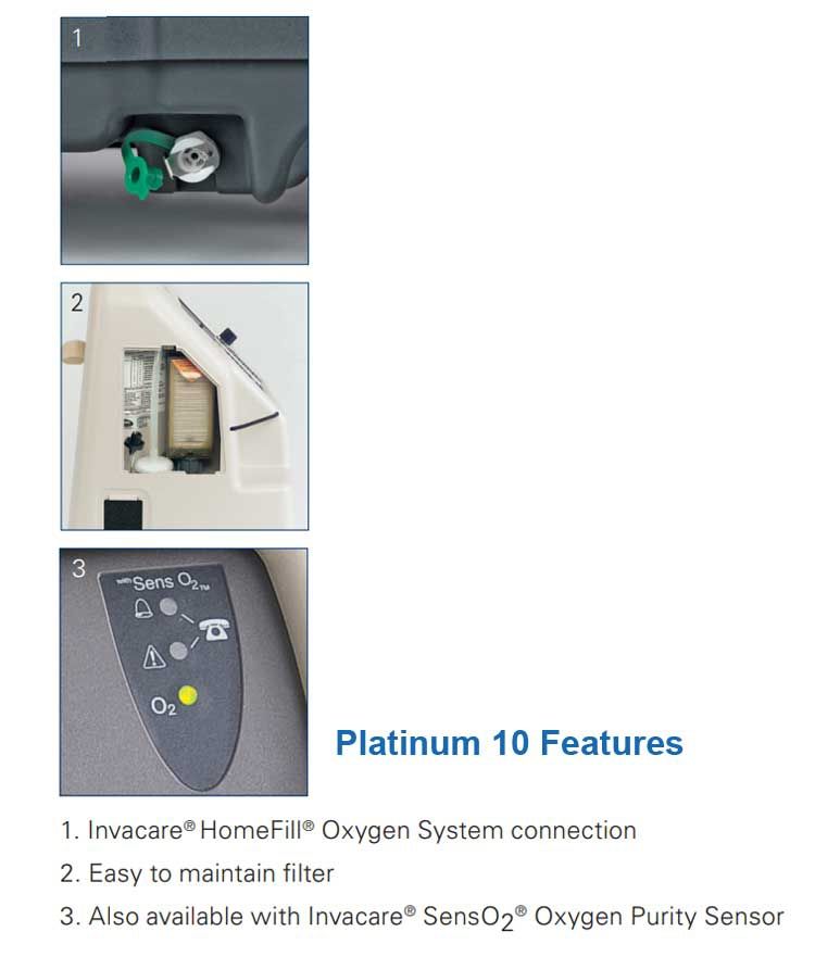Invacare Platinum 10 Oxygen Concentrator w/SensO2 IRC10LX