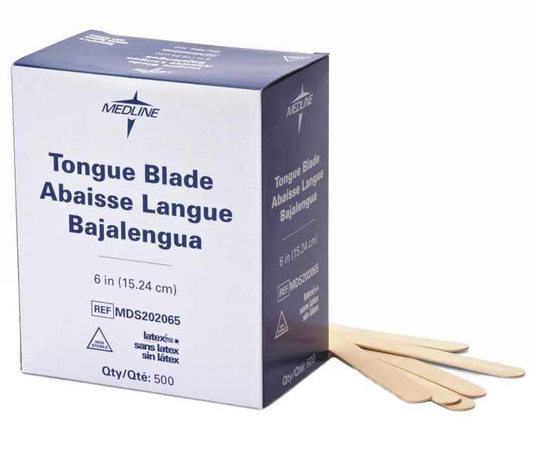 NonSterile Medline Tongue Depressors, 6 Inch Wooden Blade MDS202065