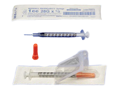Monoject 1 Ml Insulin Syringes W Permanent Needle 28 29 30 Gauge Vitality Medical