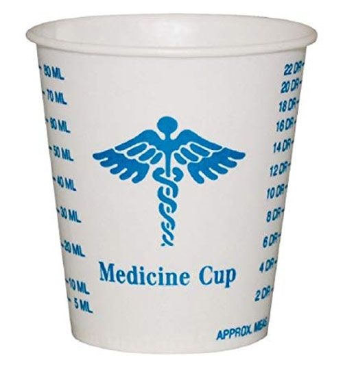 Medline Graduated Disposable Paper Drinking Cups,Clear with Black Graduations,10 oz