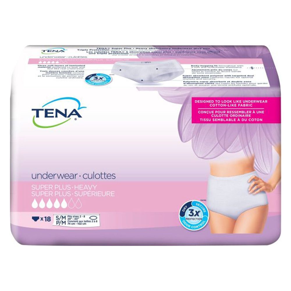 TENA Women's Super Plus Heavy Underwear - Small/Medium, Large, X