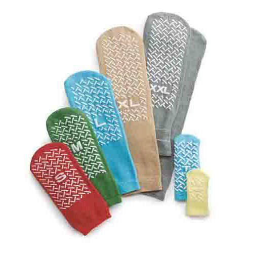 Medline Single-Tread Slipper Socks, Latex Free Slippers