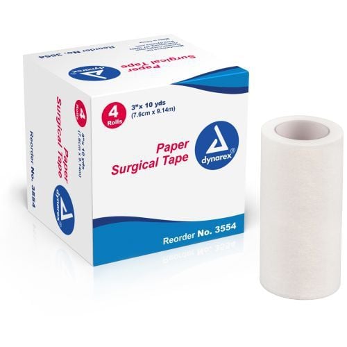 Dynarex Paper Surgical Tape, LatexFree 1/2, 1, 2, 3 inch 3551, 3552