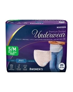 McKesson Premium Discreet Female Underwear, Pink - S