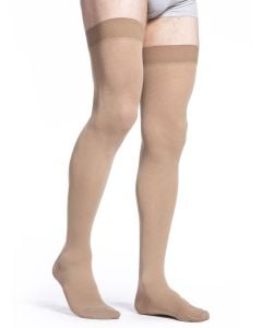 Sigvaris 232N Cotton Series Men's Thigh High Closed Toe 20-30 mmHg Compression Stockings