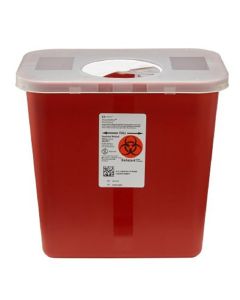 2 Gallon Red Sharps Container with Rotor Lid 8970