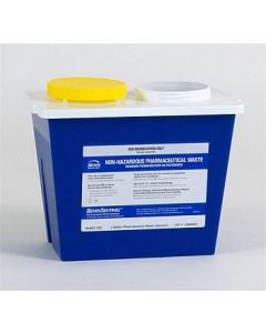 8 Gallon Bemis Sentinel Blue Pharmaceutical Waste Container with Horizontal/Vertical Entry - 4008 050
