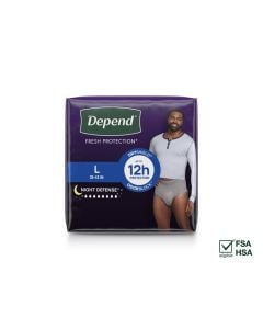 Depend Night Defense Incontinence Overnight Underwear for Men - S-XL