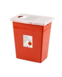 8 Gallon Red SharpSafety Sharps Container with Hinged Lid 8980, 8 Gallon Red: 17.75 in. x 11 in. x 15.5 in. with Hinged Lid