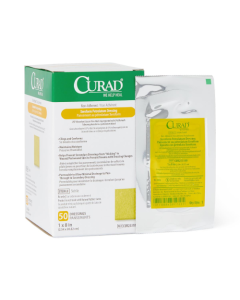 Box of CURAD Xeroform Petrolatum Dressings, 1 x 8 Inches, 50-count