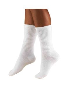 TRUFORM Men's Crew Length Athletic Compression Socks 15-20 mmHg Closed Toe Crew / Dress, White