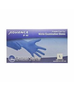 Advance Blue Nitrile 4 mil Gloves - Powder Free