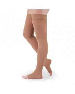 Mediven Assure Thigh High 20-30 mmHg Compression Stockings, Open Toe, Silicone Top Band, Beige