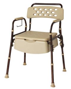 Medline MDS89664ELMB | Elements Bedside Commode w/ Microban Protection
