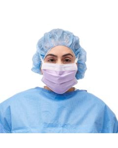 Medline ASTM Level 3 Surgical Face Mask with Ties, Purple Polypropylene