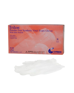 Cypress Trilon Powder-Free Synthetic Vinyl Exam Gloves - Non Sterile
