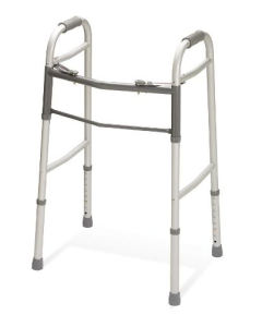 Two-Button Folding Walker without Wheels
