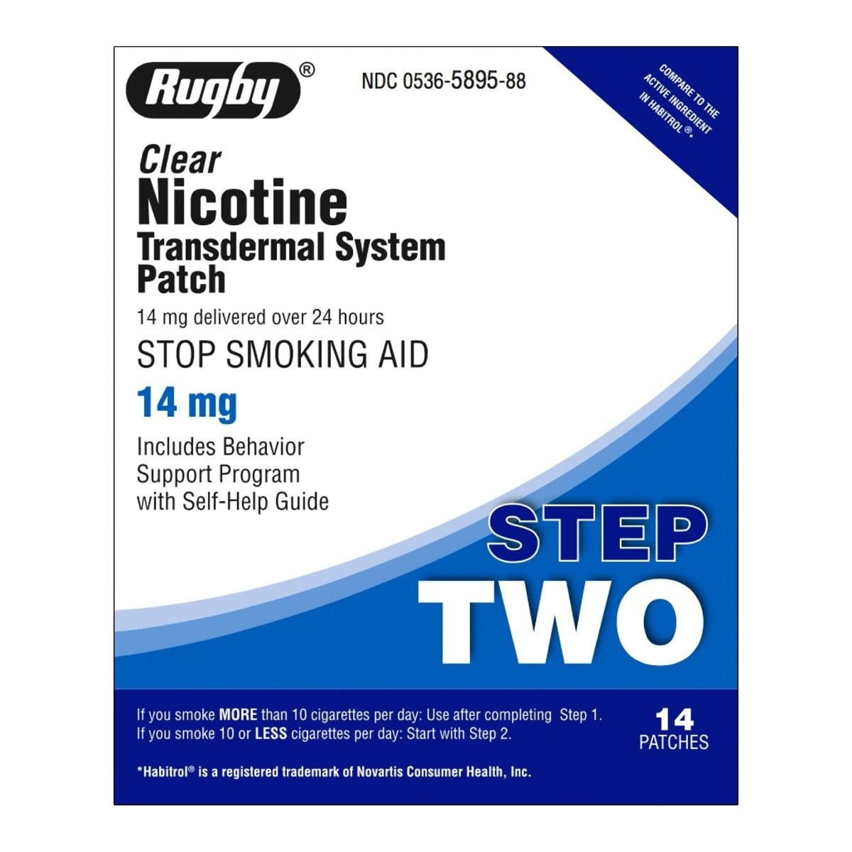 Stop Smoking Aid Rugby® 14 mg Strength Transdermal Patch (00536589588)