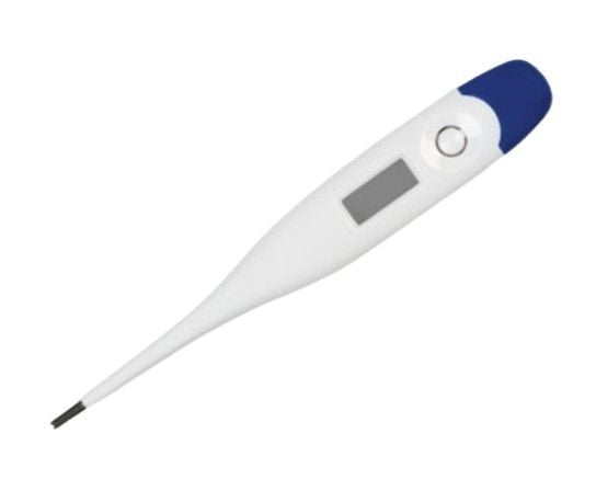 Waterproof Thermometer with Rigid Tip, Storage Case, And Replaceable Lr41 Battery, Blue