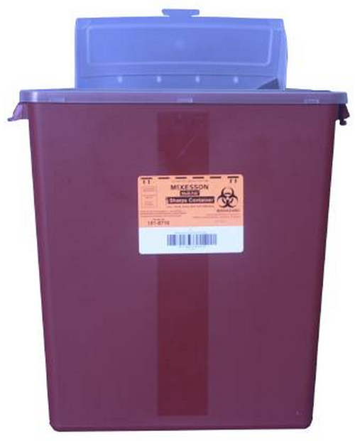 3 Gallon McKesson Sharps Disposal Container, Horizontal Entry Lid