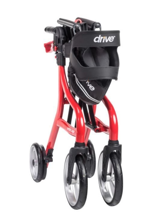 Folded Red Rollator