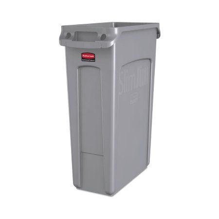 Rubbermaid Vented Slim Jim 23 Gal LLDPE Trash Can - FG354060GRAY