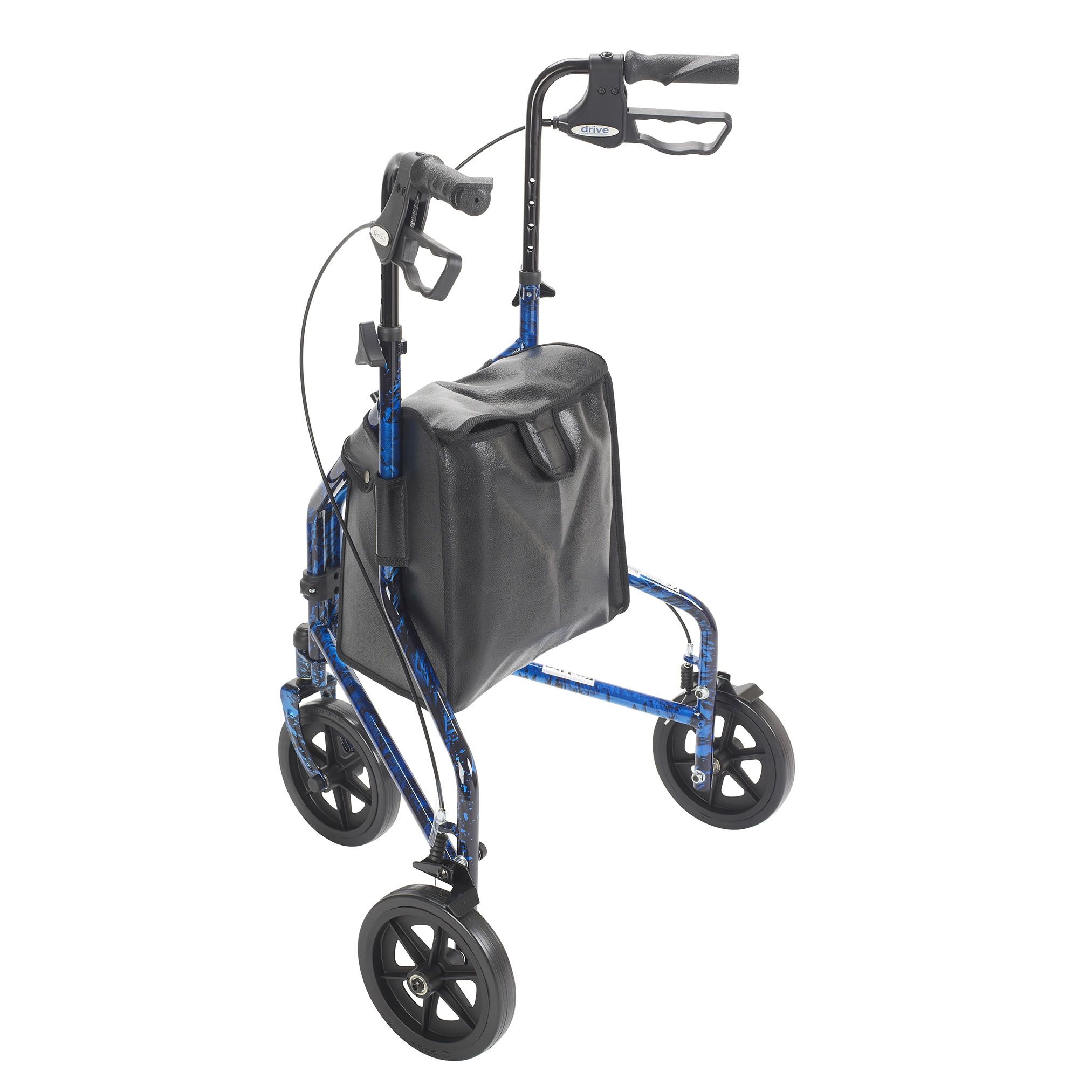 Back of the blue rollator