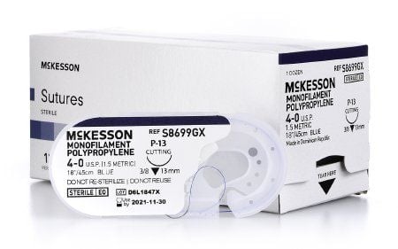 Image 1 of Mckesson Suture with Needle Nonabsorbable Black Monofilament Nylon Size