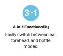 3-in-1 Functionality: Easily Switch Between Ear, Forehead, and Bottle Modes