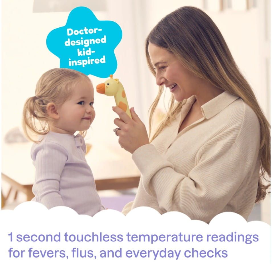 Doctor-Designed, Kid-inspired | 1 Second Touchless Temperature Readings for Fevers, Flus, and Everyday Checks