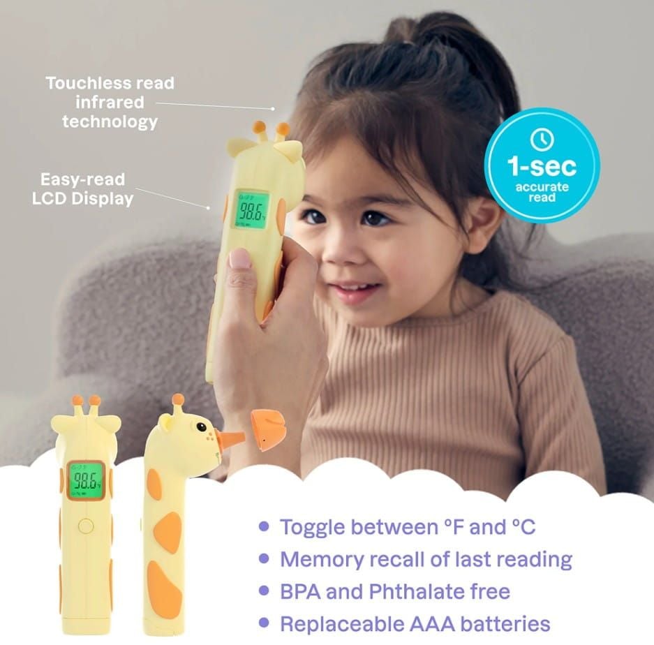 Touchless Read Infrared Technology | Easy-Read LCD Display | 1-Sec Accurate Read |Toggle Between Fahrenheit and Celcius | Memory Recall of Last Reading | BPA and Phthalate-Free | Replaceable AAA Batteries