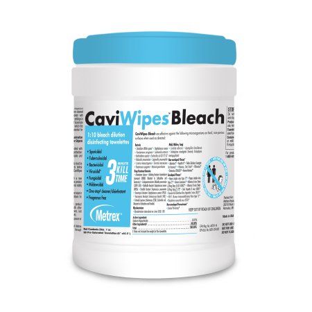 CaviWipes Bleach Surface Disinfectant Wipes by Metrex