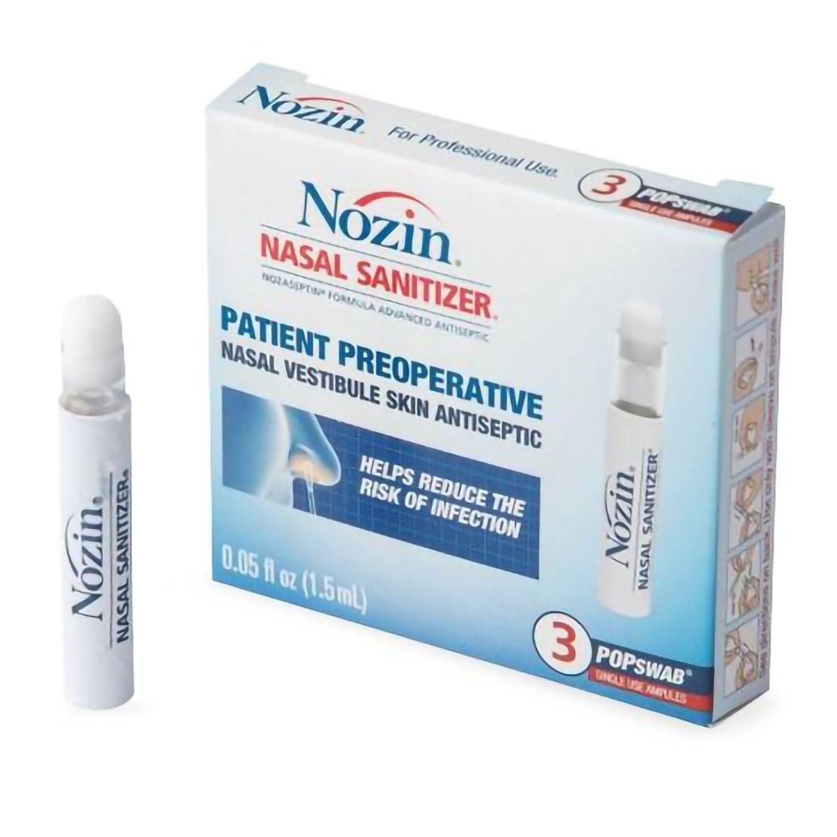 Nozin Nasal Sanitizer Popswab Antiseptic Ampules - 1.5ml
