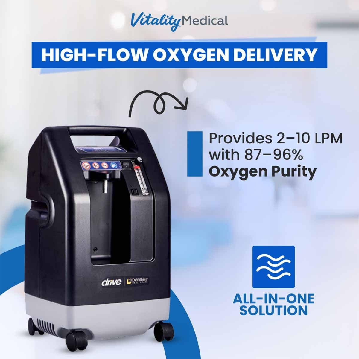 Image 3 of Drive DeVilbiss 10L Oxygen Concentrator - 1025DS