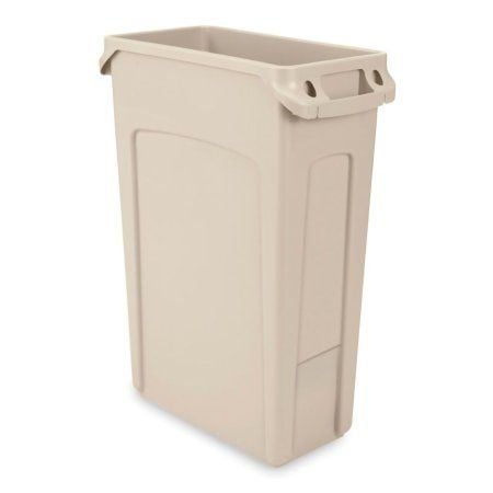 Rubbermaid Vented Slim Jim 23 Gal LLDPE Trash Can - Beige