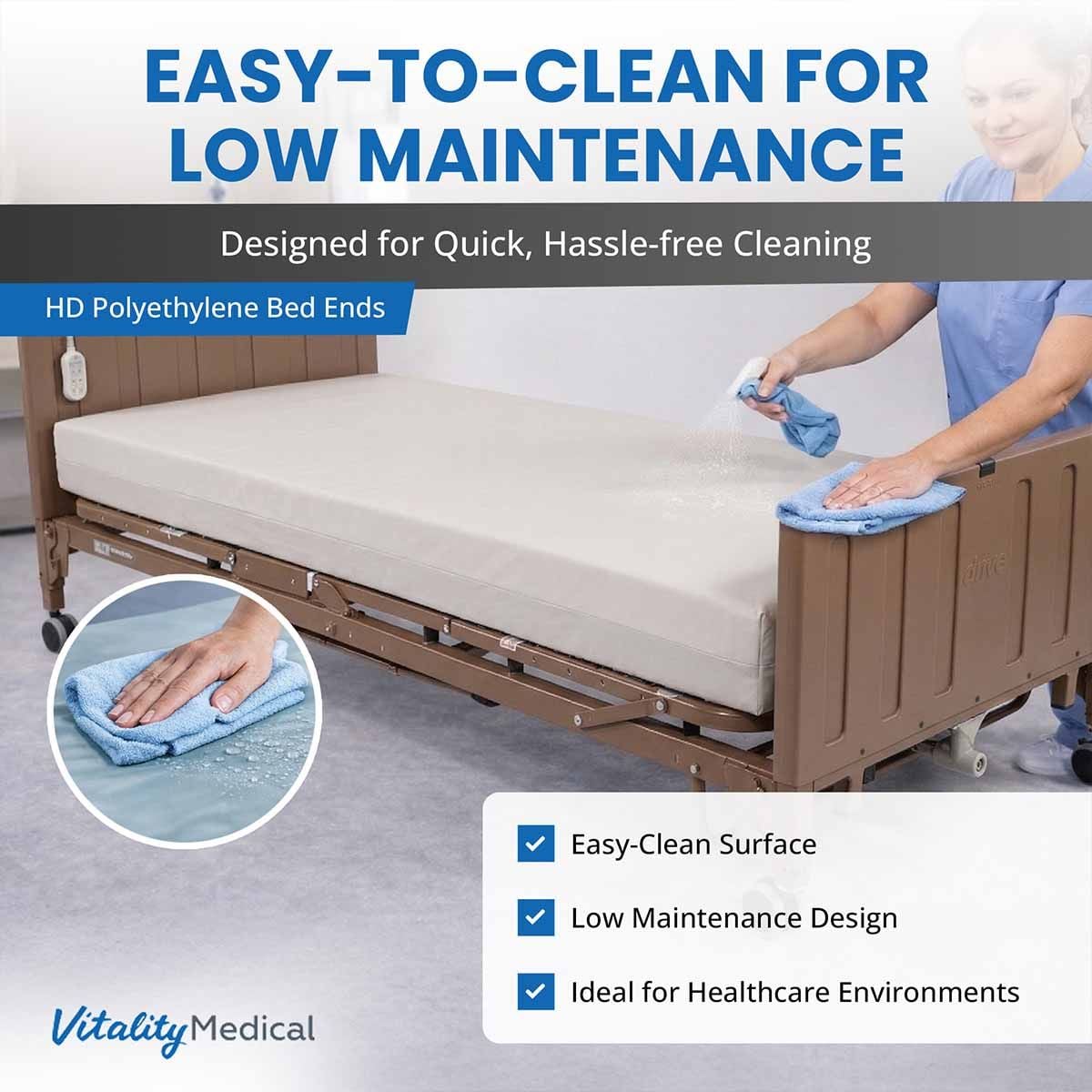 Image 8 of Drive Full Electric Low Height Bed (Bed Only / with Half Length Rails) - 15005LP
