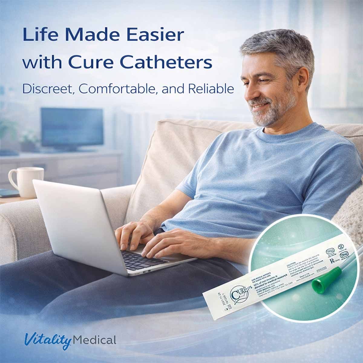 Image 7 of Cure Catheter Intermittent Catheter for Men, Coude Tip