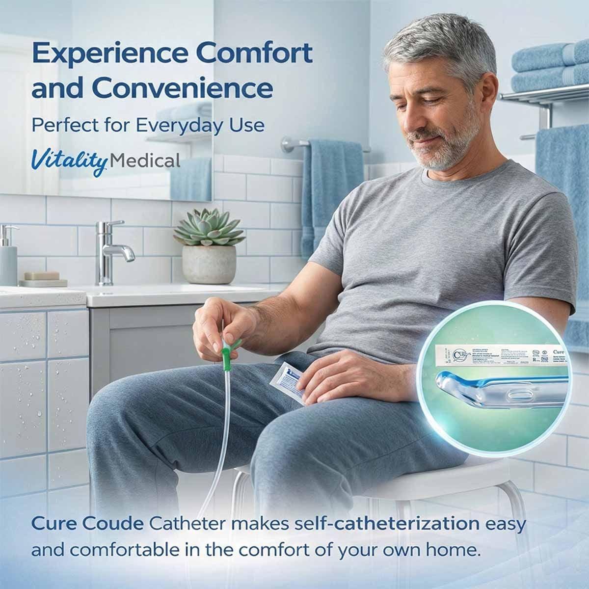 Image 4 of Cure Catheter Intermittent Catheter for Men, Coude Tip