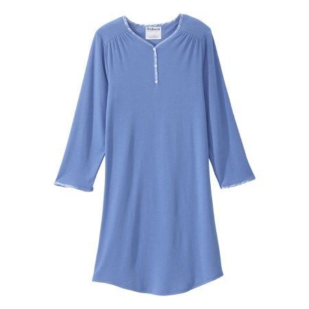 Silverts Women's Open Back Henley Nightgown