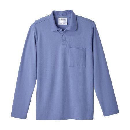 Silverts Men's Adaptive Open Back Polo Shirt with Long Sleeves