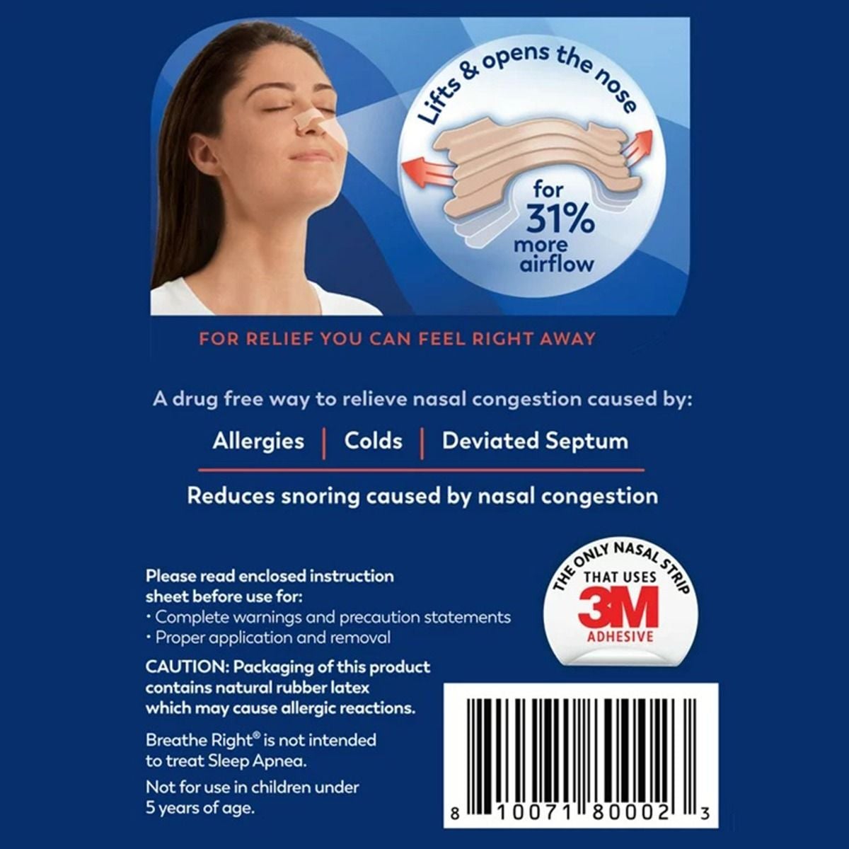 Back of packaging