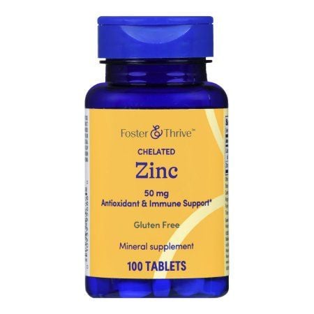 Foster & Thrive Chelated Zinc - 100 Tablets