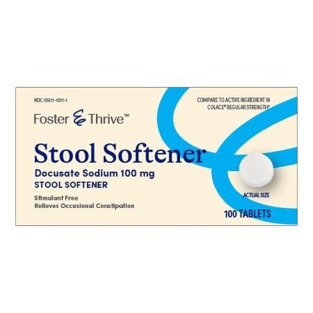 Foster & Thrive Stool Softener - 100 Tablets