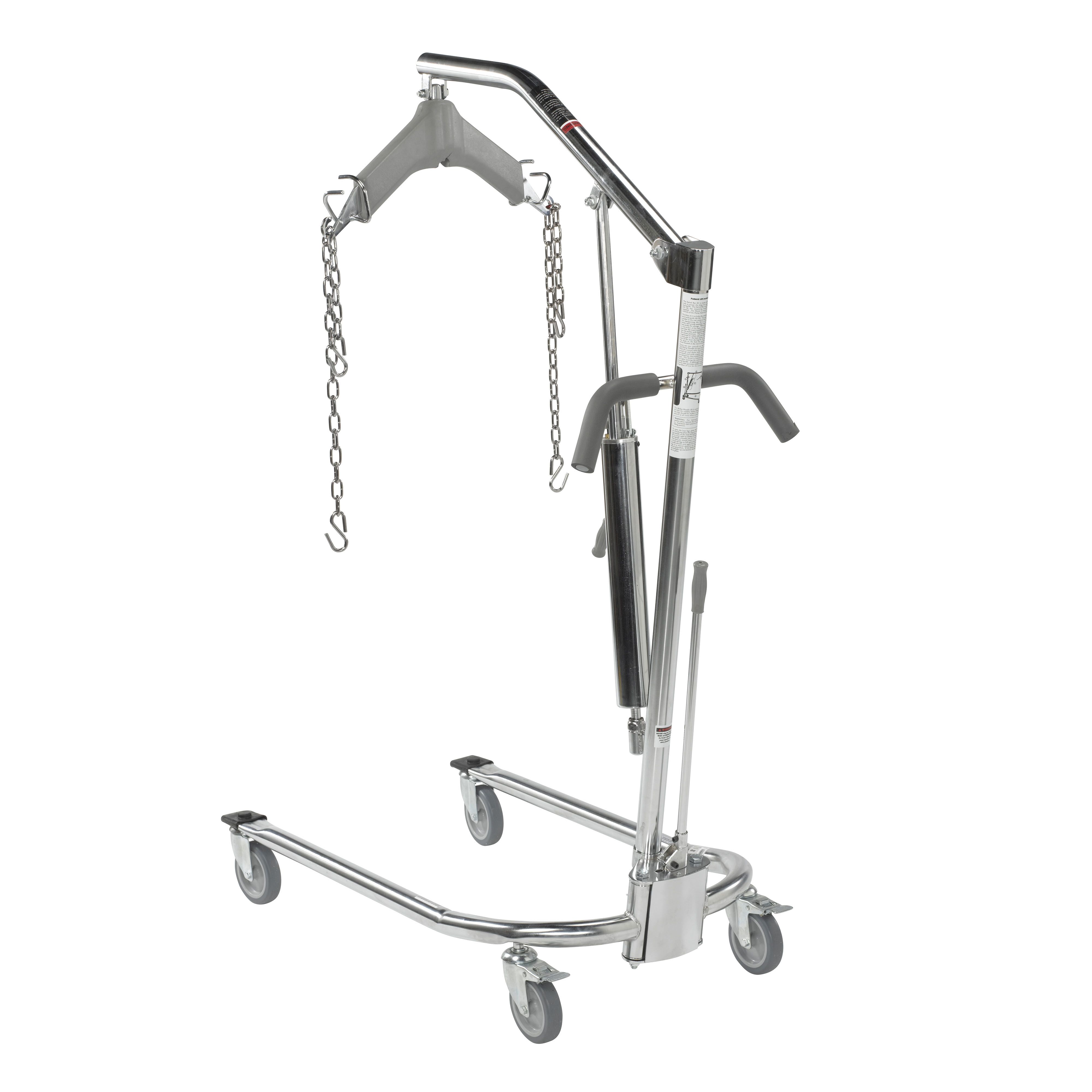 Image 5 of Manual Hydraulic Deluxe Chrome Plated Patient Lift with Six Point Cradle