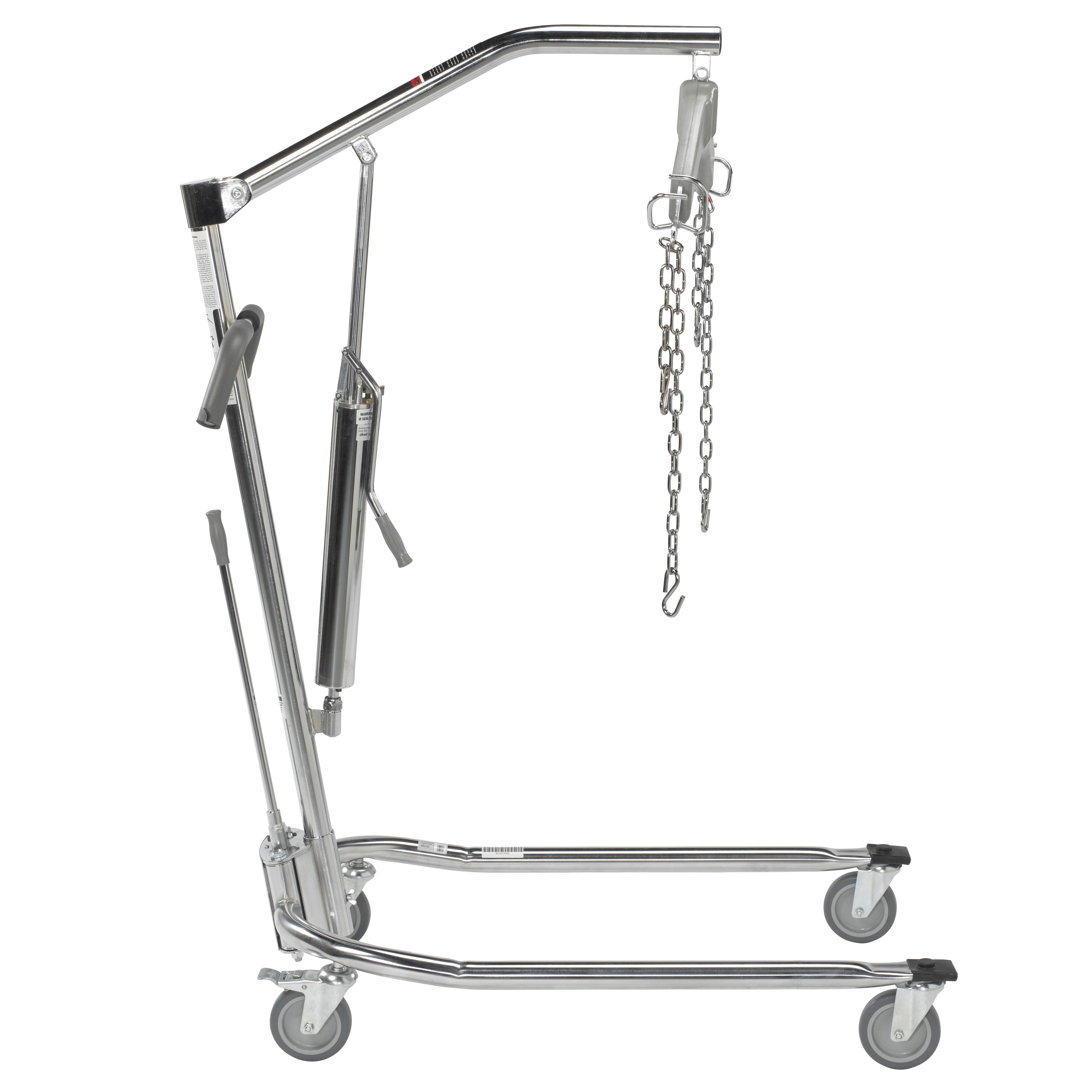 Image 8 of Manual Hydraulic Deluxe Chrome Plated Patient Lift with Six Point Cradle