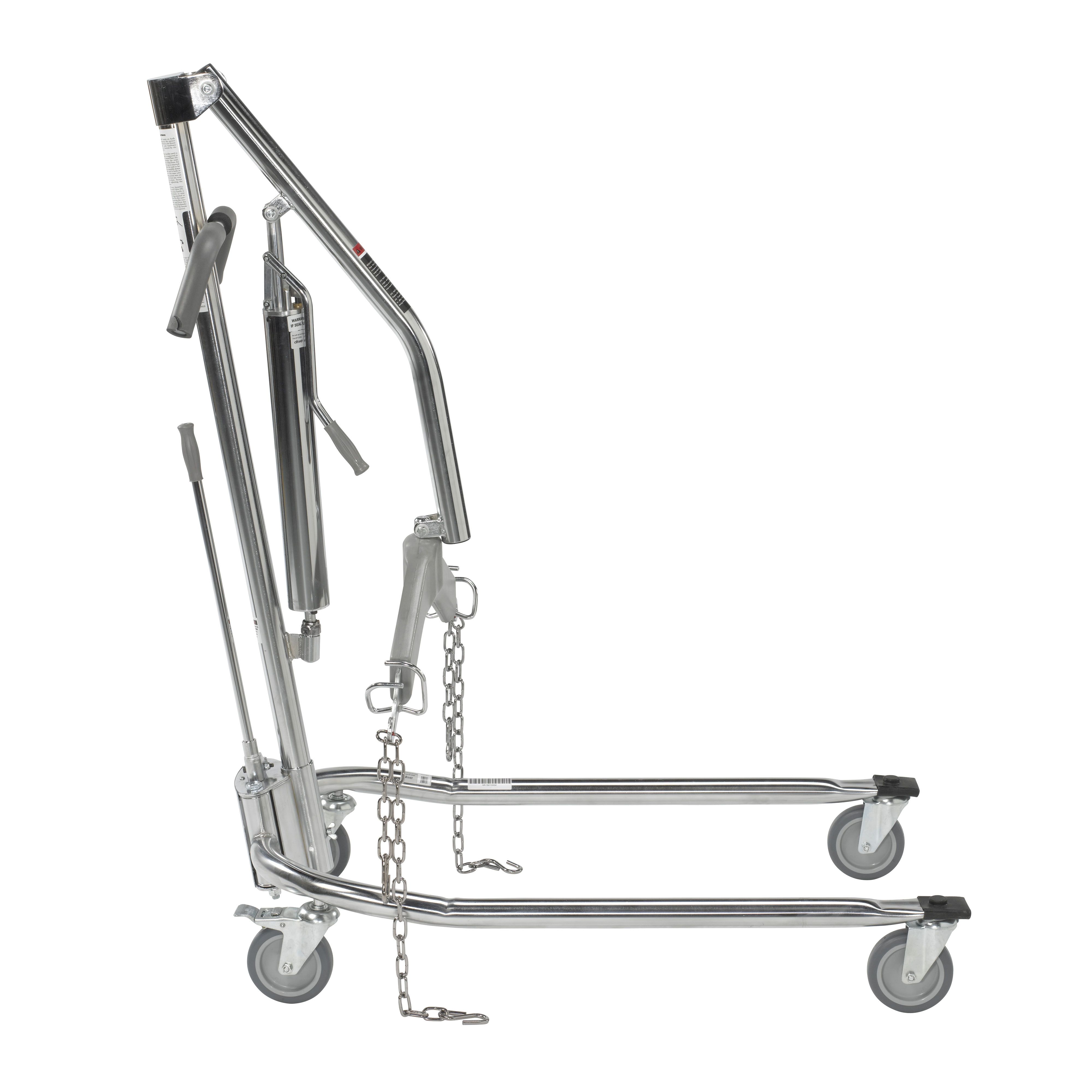 Image 9 of Manual Hydraulic Deluxe Chrome Plated Patient Lift with Six Point Cradle