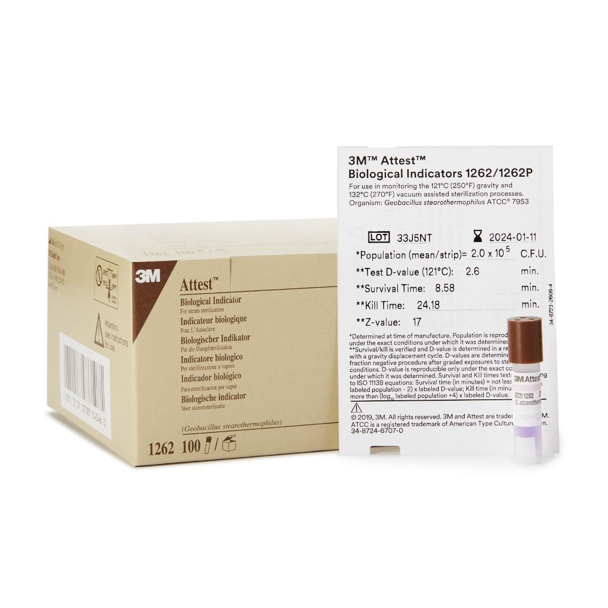 Attest Biological Indicator For Steam Sterilization - 3M 1262