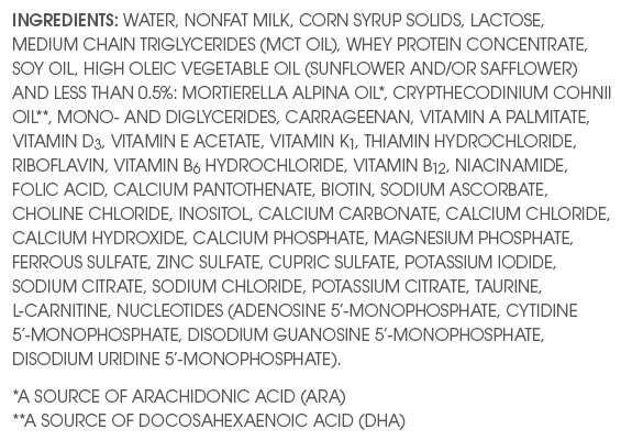Enfamil Premature Lipil with DHA/ARA Ingredients
